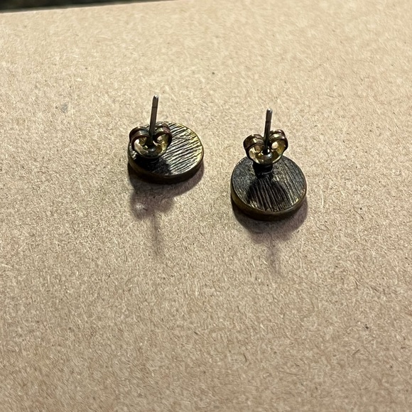 Lucky Brand - Yin and yang earrings - small gold with black & silver stones - Picture 5 of 7